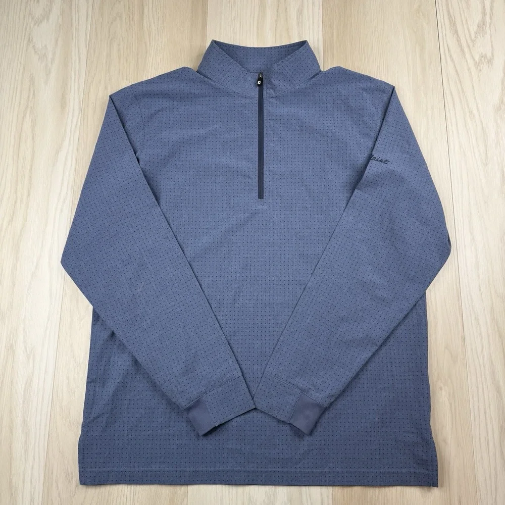 FootJoy Titleist 1/4 Zip Pullover Blue Performance Golf Long Sleeve Men's Small